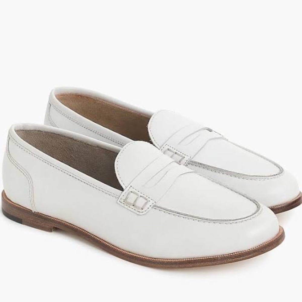 J Crew Ryan Penny Loafers White Size 8